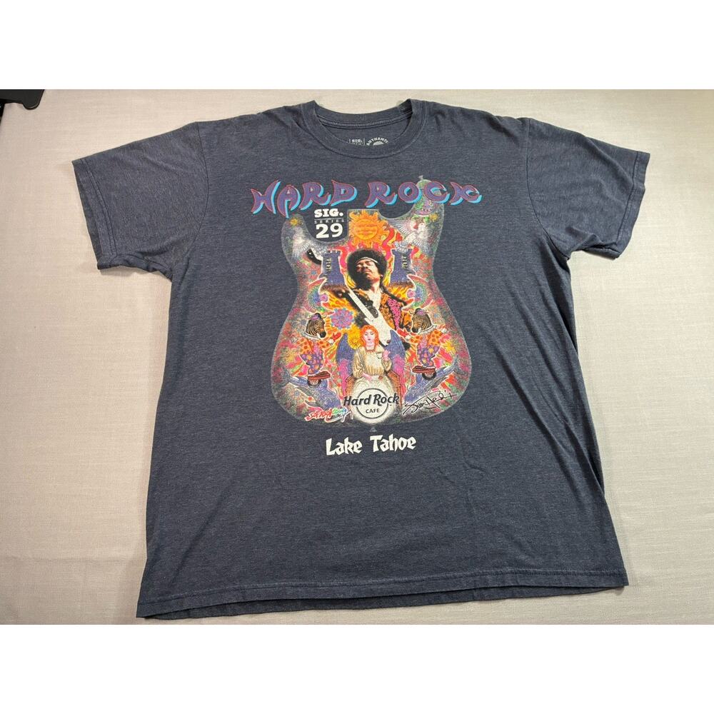 Hard Rock Cafe Jimi Hendrix Graphic T-Shirt Men’s Large Y2K Rocker Grunge